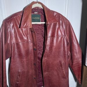 Danier Men's Burgundy Leather Jacket